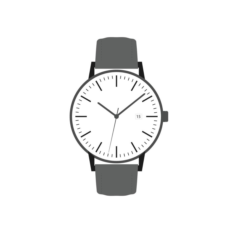 Reloj de pulsera para hombres aislado sobre fondo blanco. vector