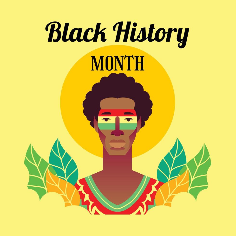 Man With Face Line Make Up in Black History Month vector