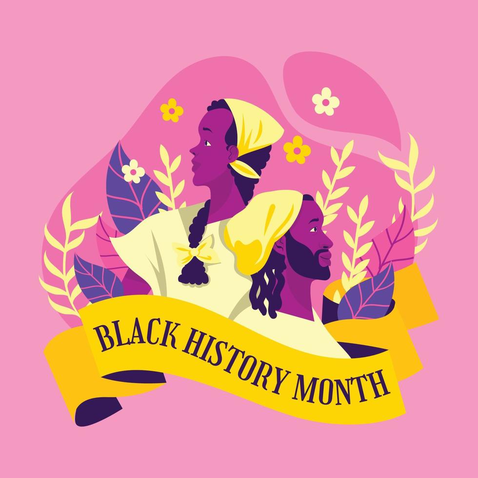 Couple in Black History Month vector