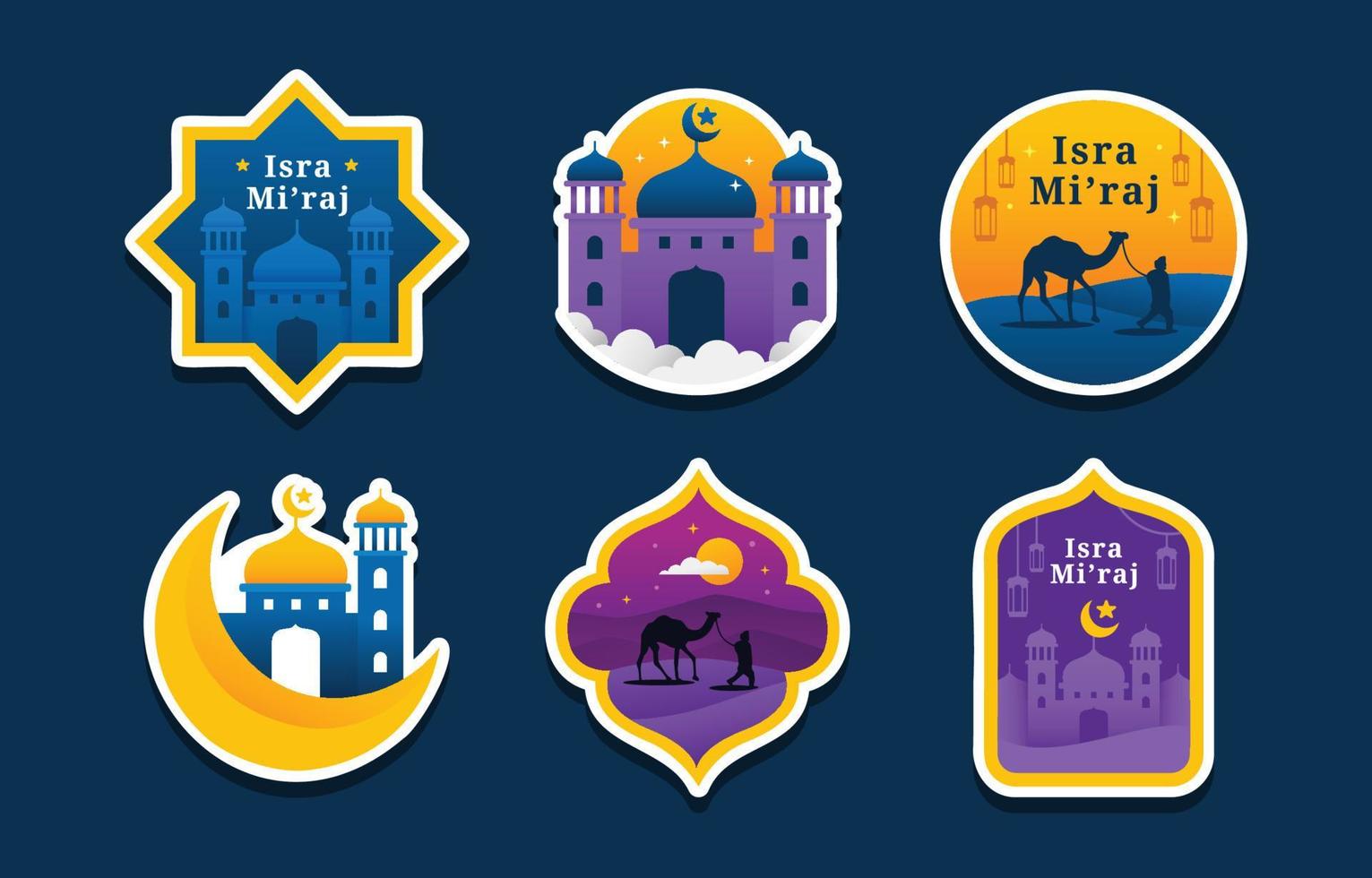 Isra Mi'raj Sticker Collection vector