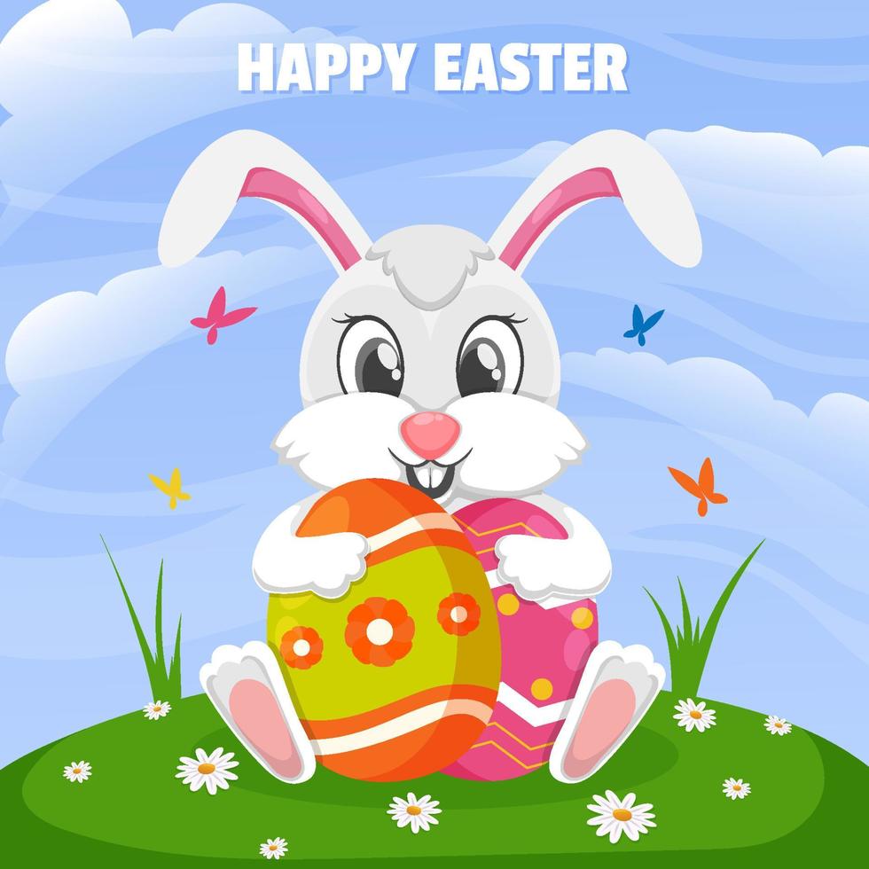 Easter Bunny and Egg Concept vector