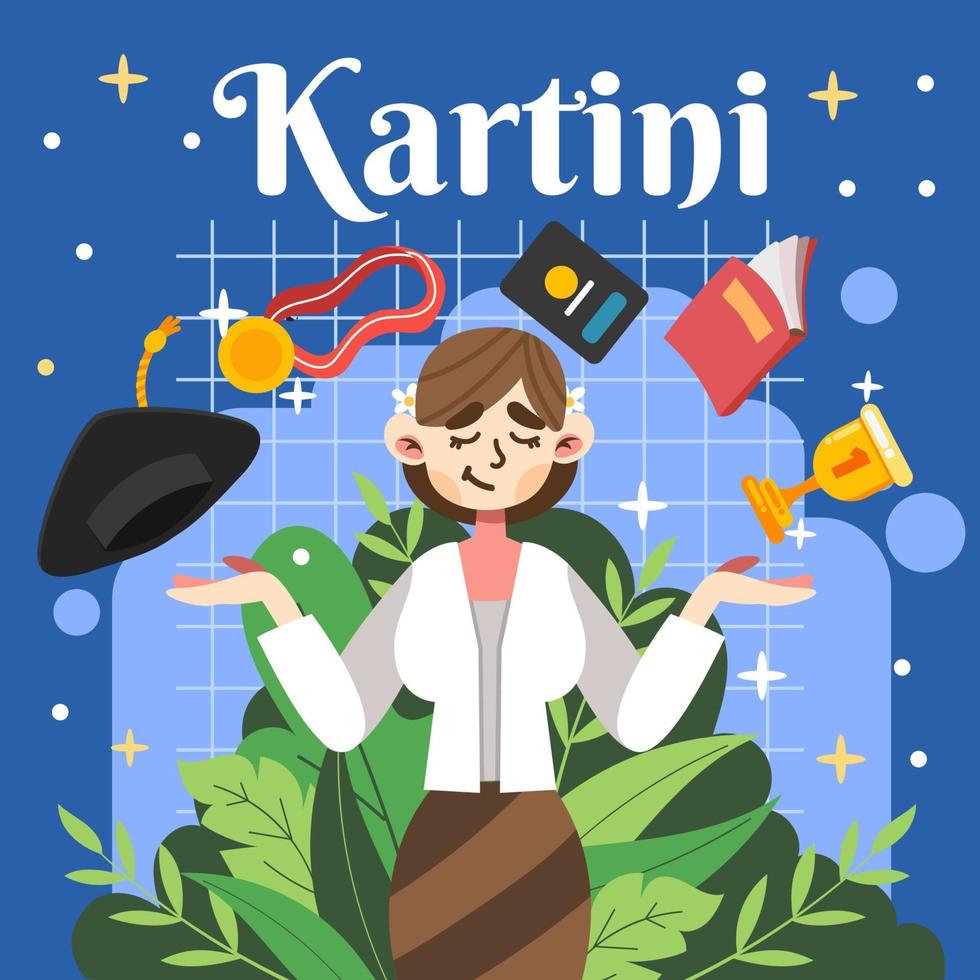 Kartini Hero of Woman Empowerment vector