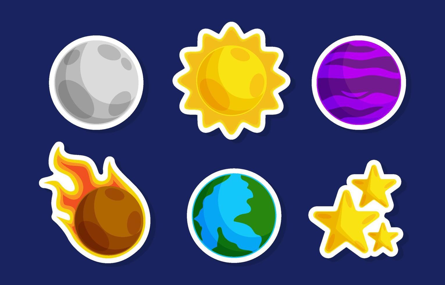 Celestial Bodies Sticker Set vector