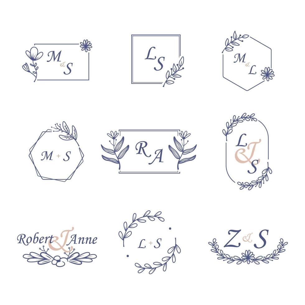 colección de boda monograma vector