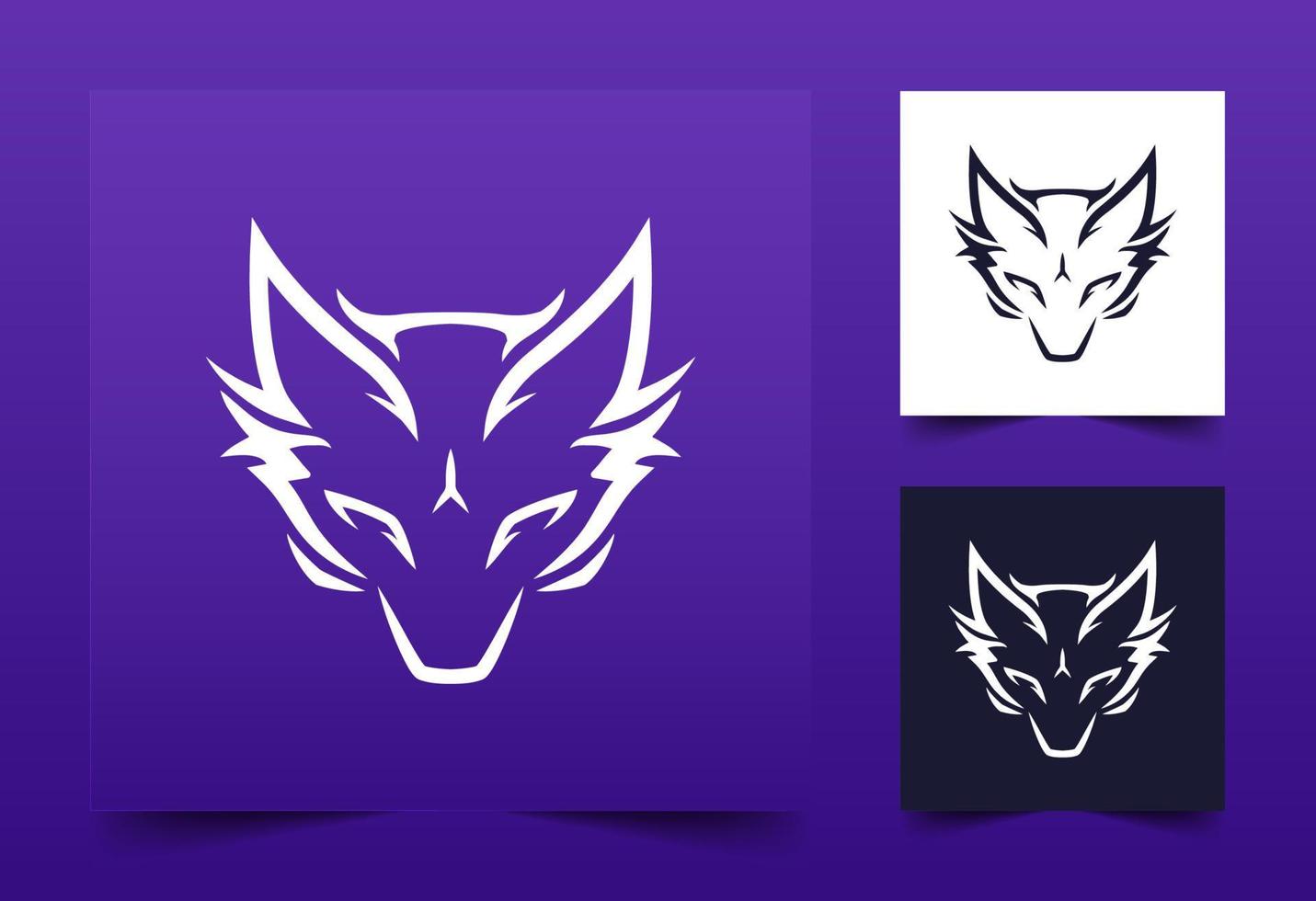 simple modern fox logo vector