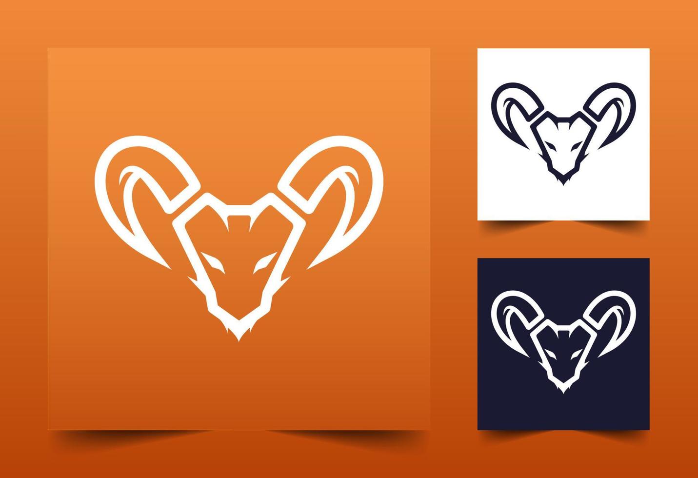 simple modern goat logo vector