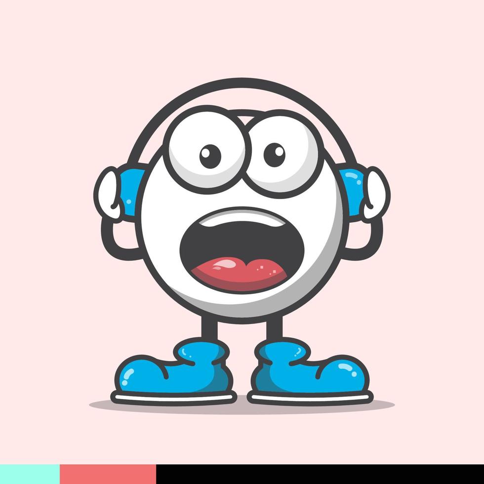 game character illustration wearing a blue headset vector