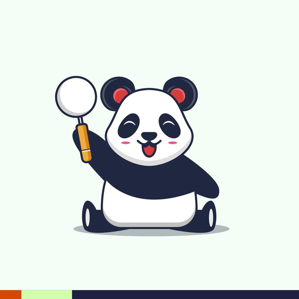illustration of a panda carrying an object vector