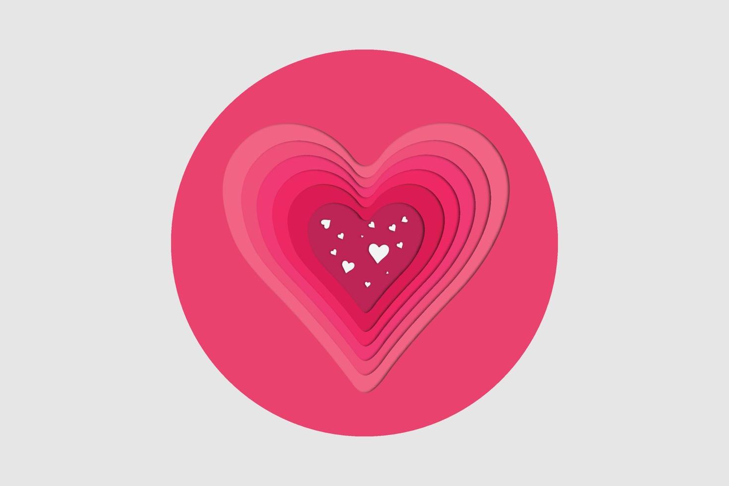 ilustración de corte de papel de amor vector