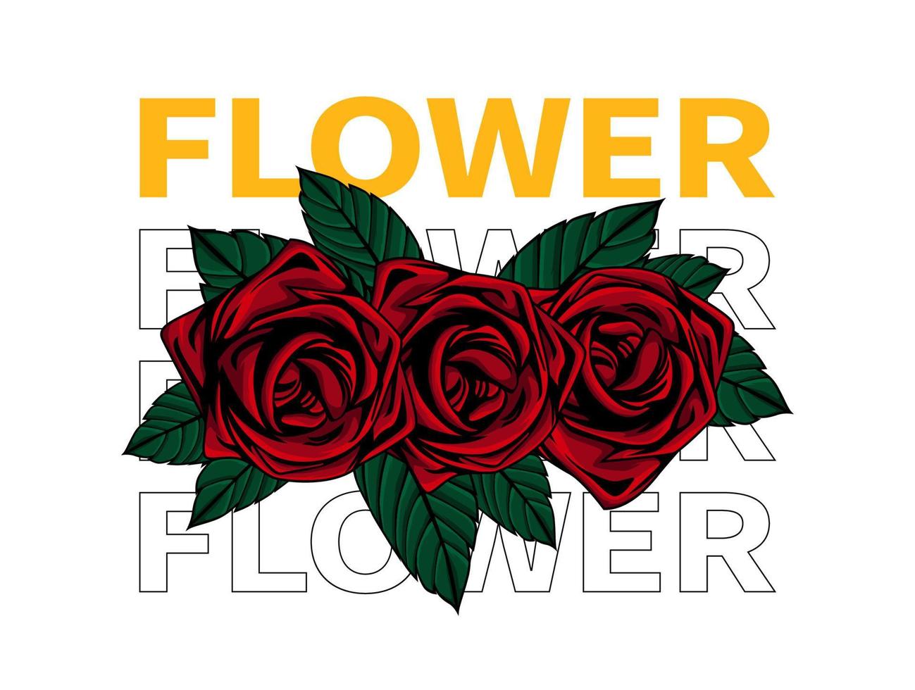 rose illustration for tshirt design vector