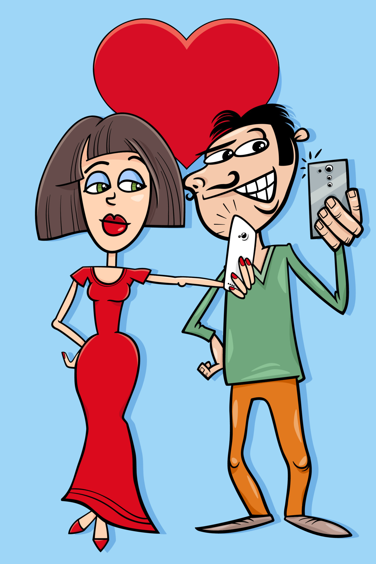 valentine card with cartoon woman and man making selfie 5358066 Vector Art at Vecteezy valentine card with cartoon woman and man making selfie 5358066 Vector Art at Vecteezy
