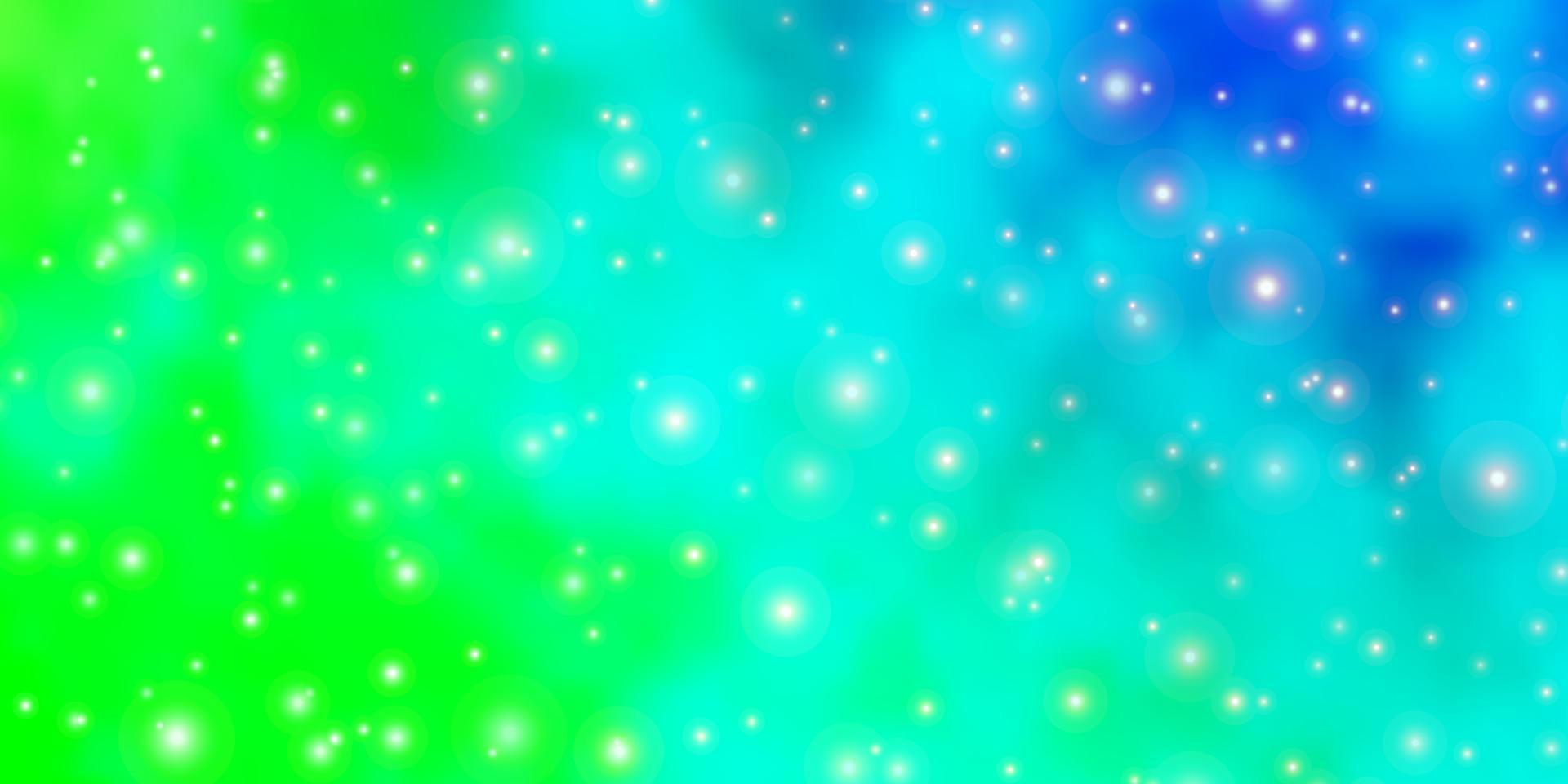 textura de vector azul claro, verde con hermosas estrellas.