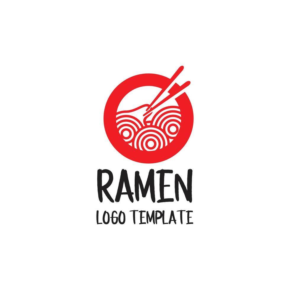 ramen con plantilla de vector de logotipo de forma de círculo