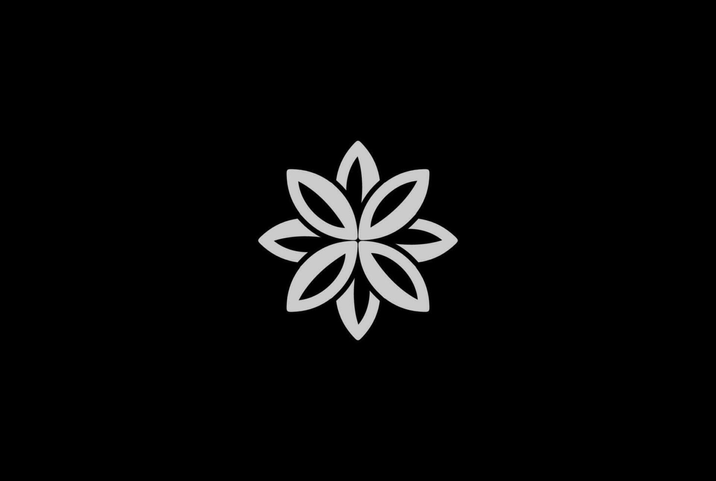 Elegant Luxury Geometric Flower Leaf Logo Design Vector