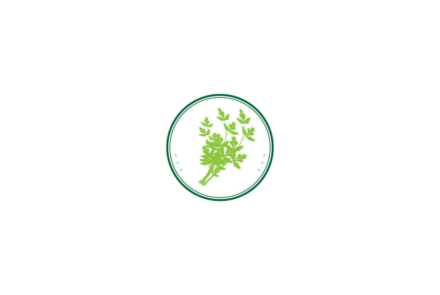 Vintage Retro Green Celery Parsley Vegetable Logo Design vector