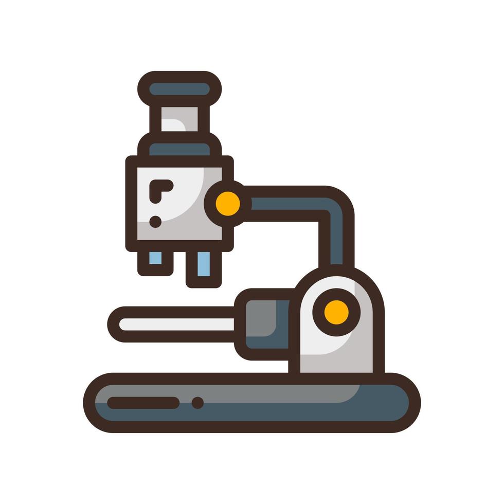 icono de estilo de línea rellena de microscopio. ilustración vectorial para diseño gráfico, sitio web, aplicación vector