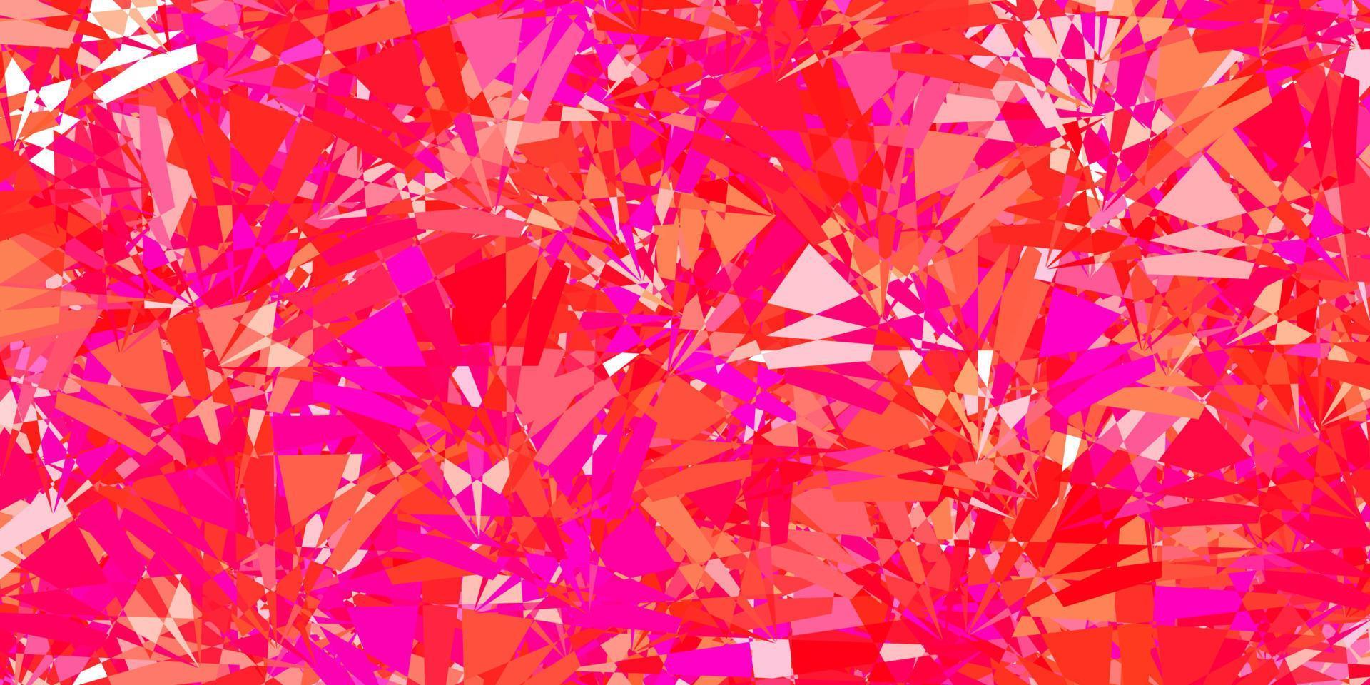 plantilla de vector rosa claro con formas triangulares.