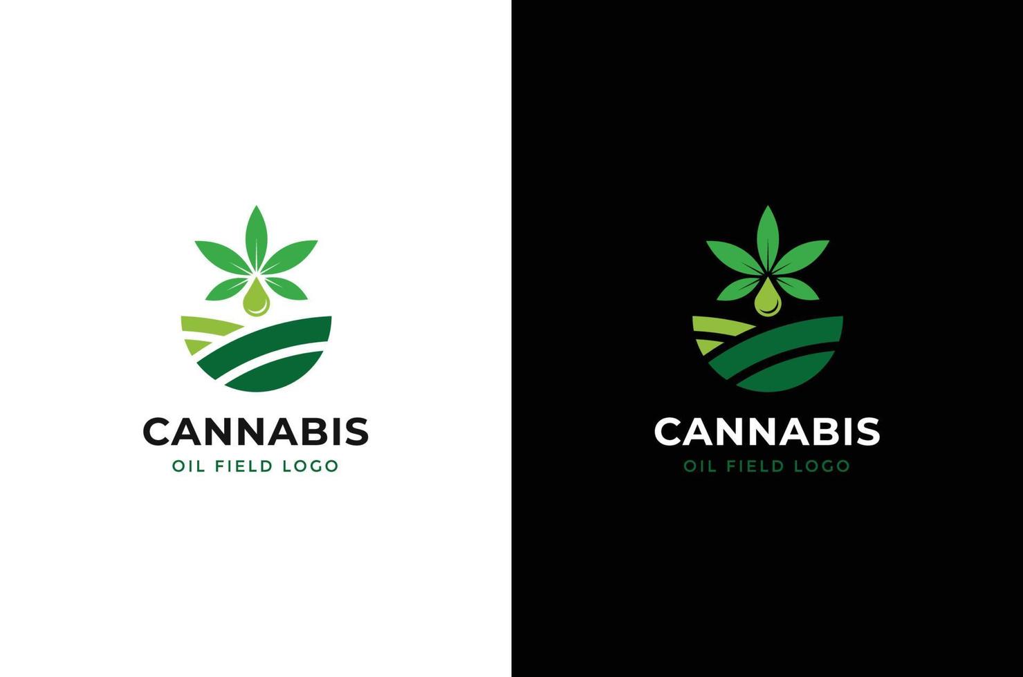 diseño de logotipo de aceite de cannabis vector