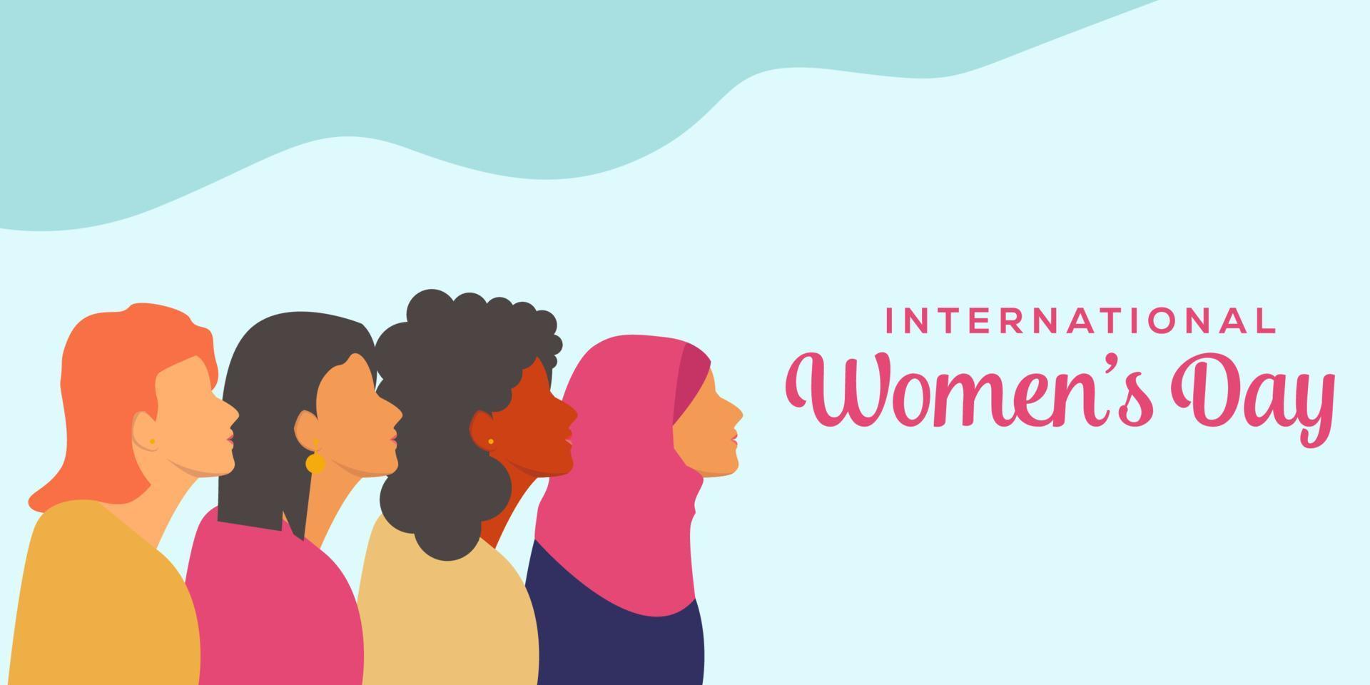 international women's day poster with flat illustration 4 women 5358345 ...