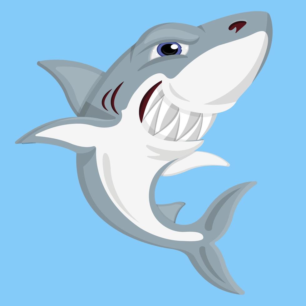 tiburón con dientes afilados ilustración vectorial vector