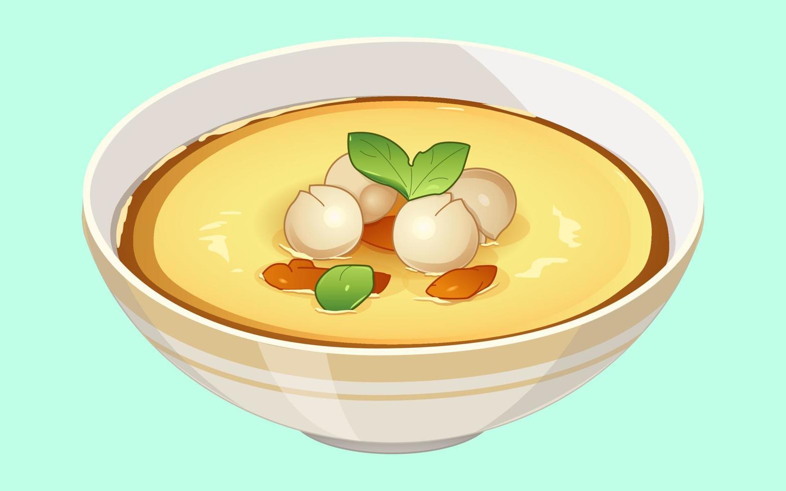 plato de ilustración vectorial de sopa vector