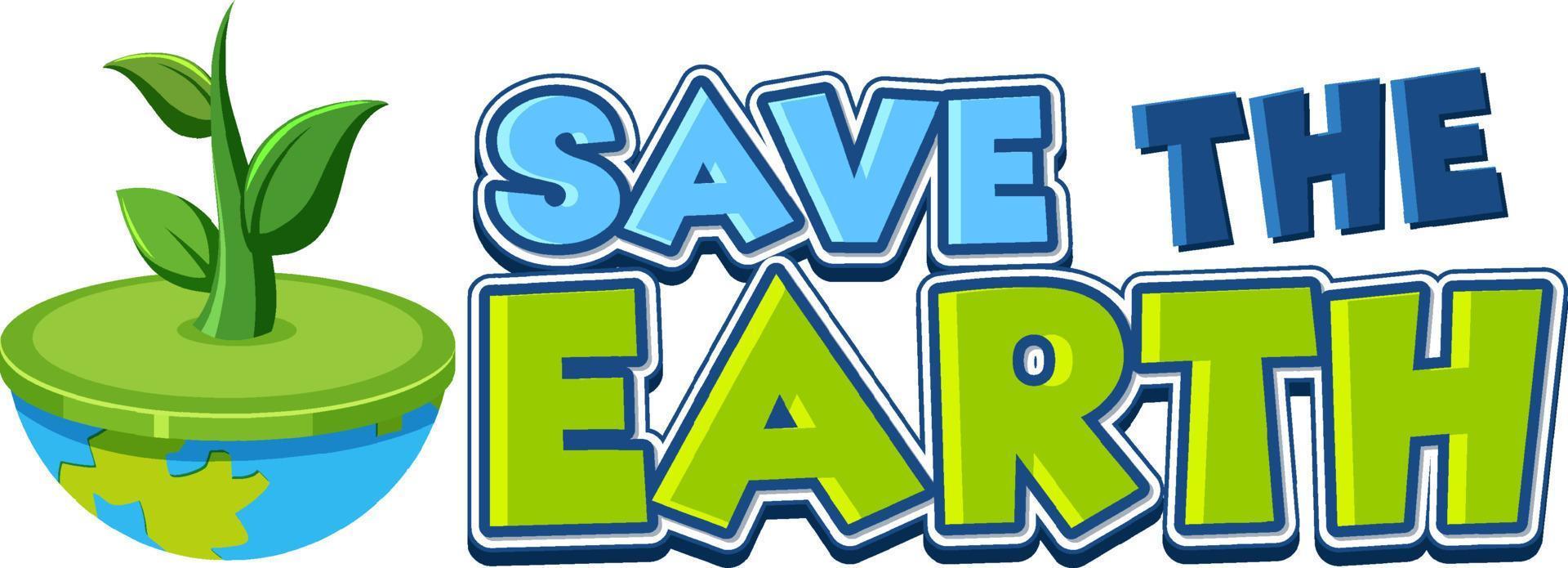 Save The Earth typography logo design vector