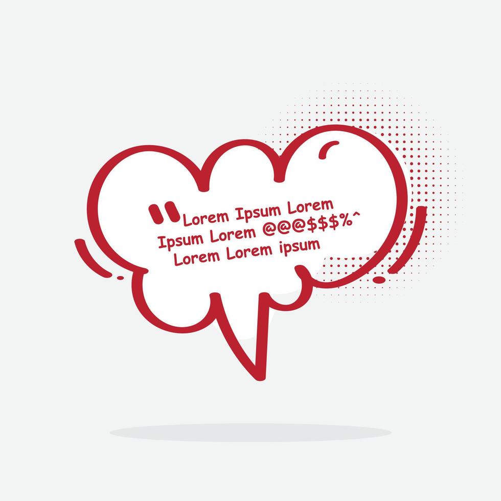 Retro cartoon speech bubble with halftone screen shadow template vector. Text Box. Talking Box. Message Box. Bubble Box. vector