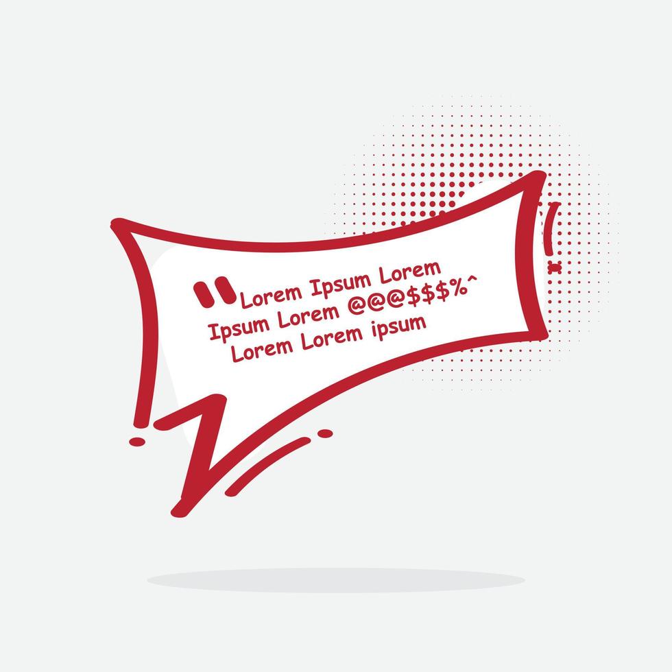 Retro cartoon speech bubble with halftone screen shadow template vector. Text Box. Talking Box. Message Box. Bubble Box. vector