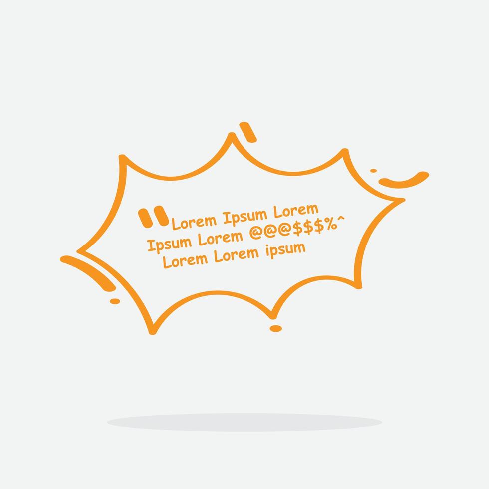 Hand draw bubble text box, Flat style vector illustration. Talking Box. Message Box. Quote Box.
