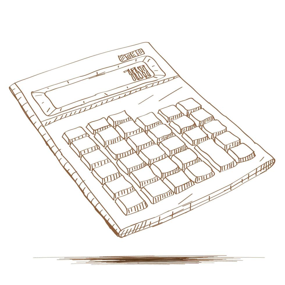ilustración vectorial dibujada a mano de una calculadora. vector