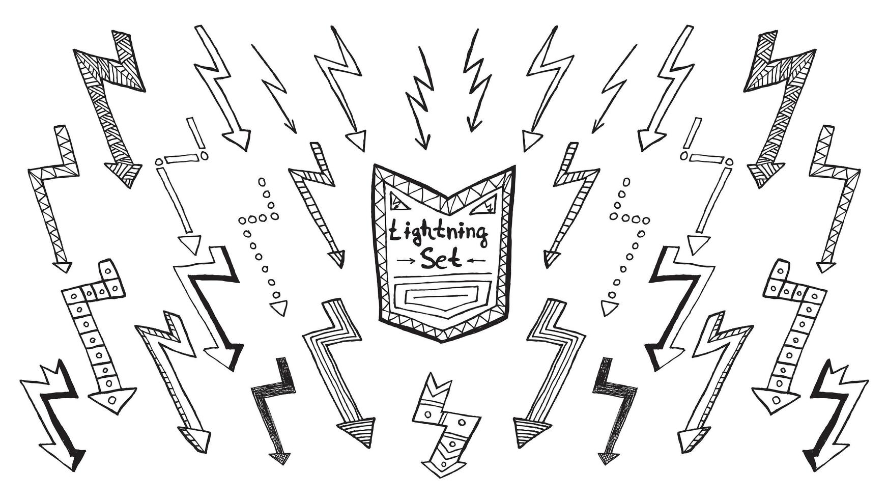 Set of lightning. vector