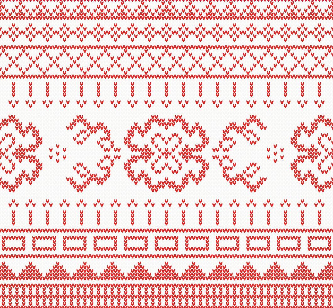 Knitted pattern with ornament. Vector illustration.