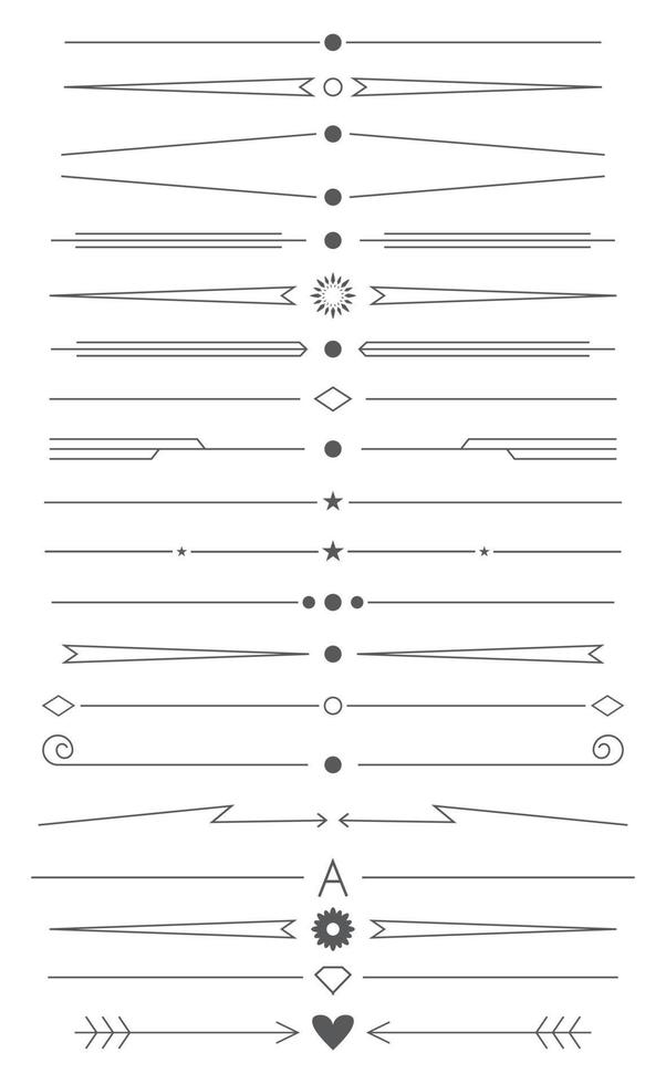 conjunto vectorial de elementos de diseño simples y decoración de página. vector