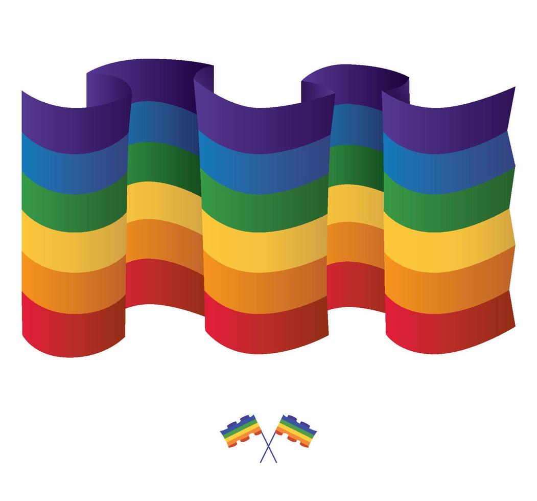 bandera del arco iris aislado sobre fondo blanco. ilustración vectorial vector