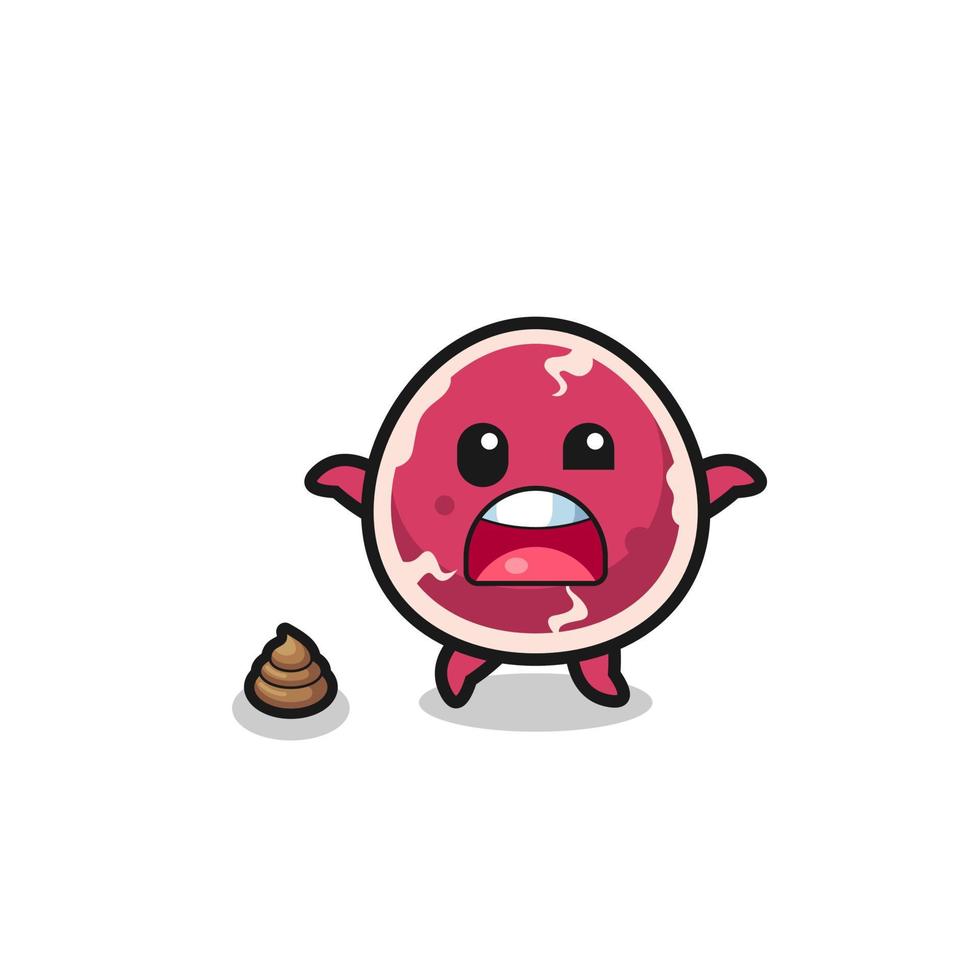 beef earth surprised to meet poop vector