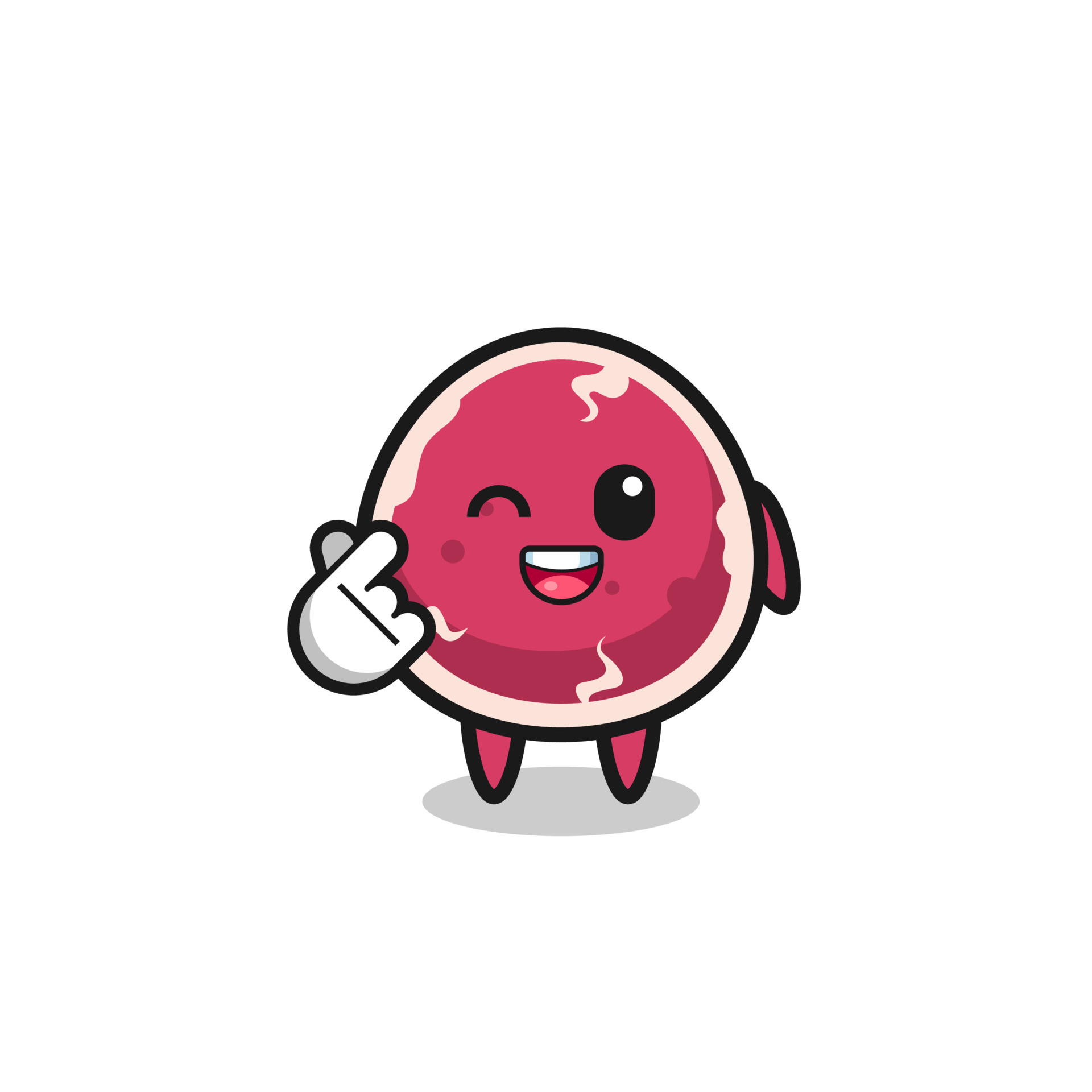 beef character doing Korean finger heart 5358918 Vector Art at Vecteezy