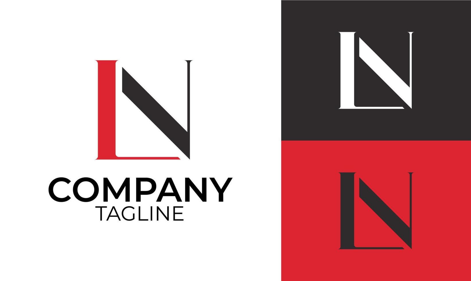 letter LN logo. Logo incorporate with abstract shape. vector