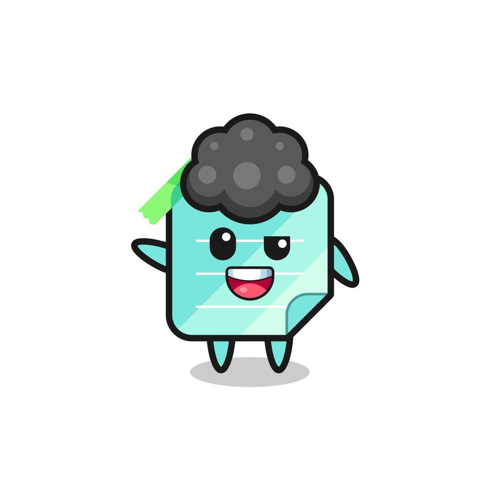 blue sticky notes character as the afro boy vector