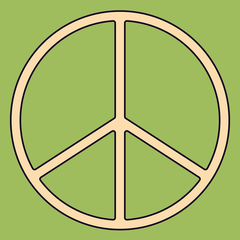 A square poster with the Pacific emblem in the cartoon trend style of the 70s. vector