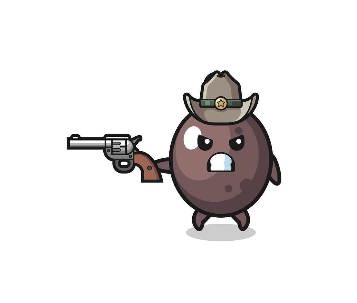 the black olive cowboy shooting with a gun vector