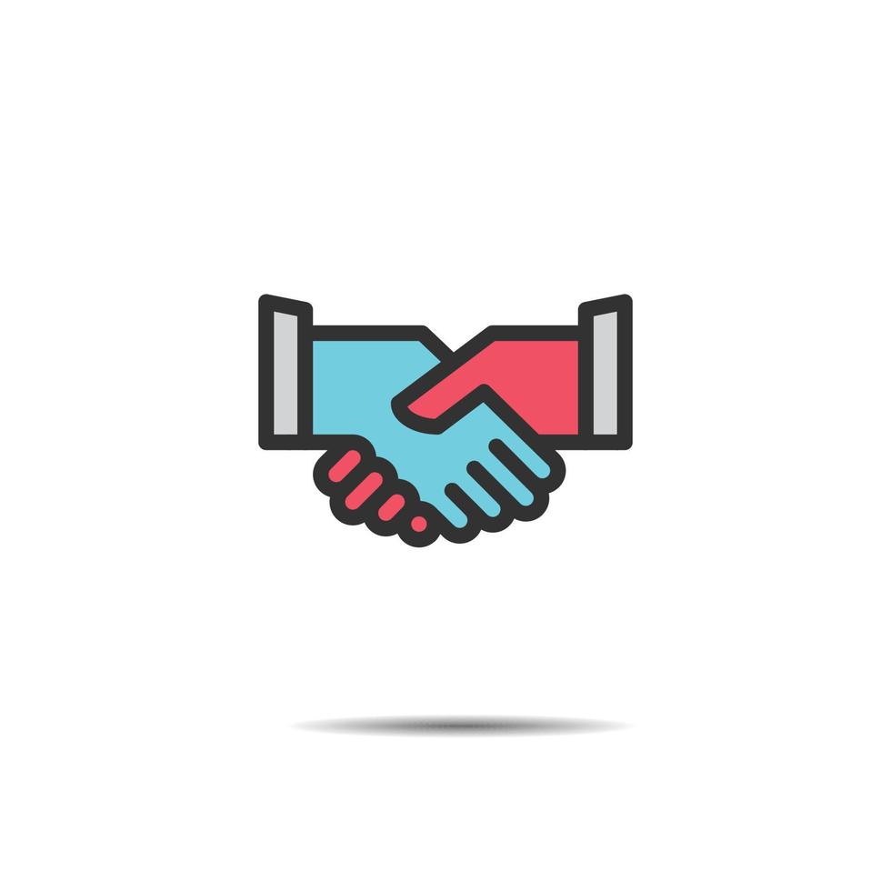 Business handshake agreement line icon vector