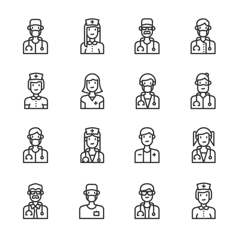 Doctor icons set Vector Illustration