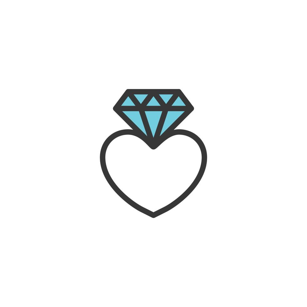 Ilustración de vector de icono de anillo de bodas