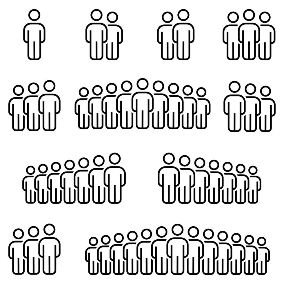 People Icons Line Work Group Team Vector