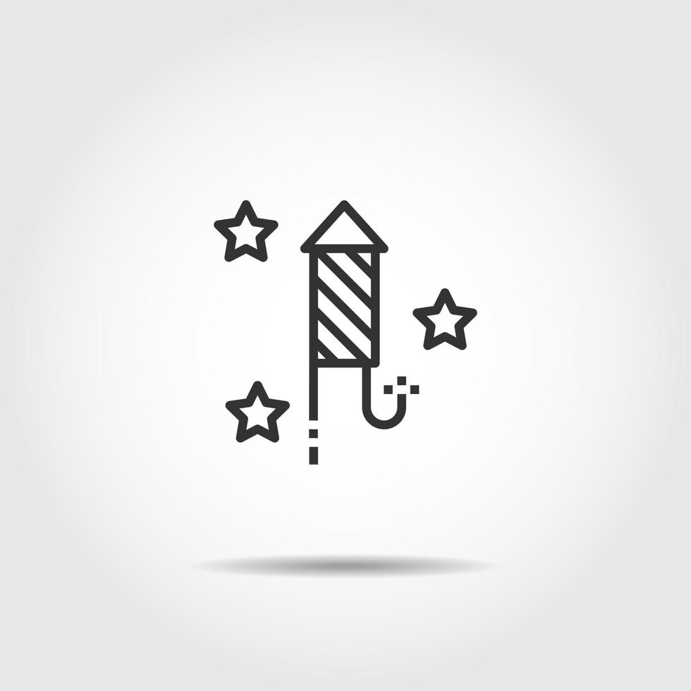 Fireworks Icon Line Vector Illustration