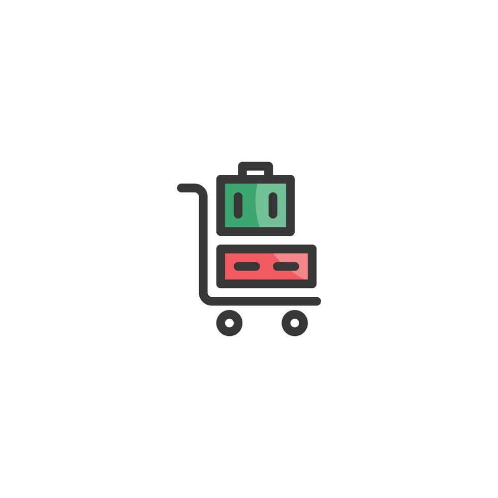 Cart Portable Trolley Color Line Icon Vector Iillustration