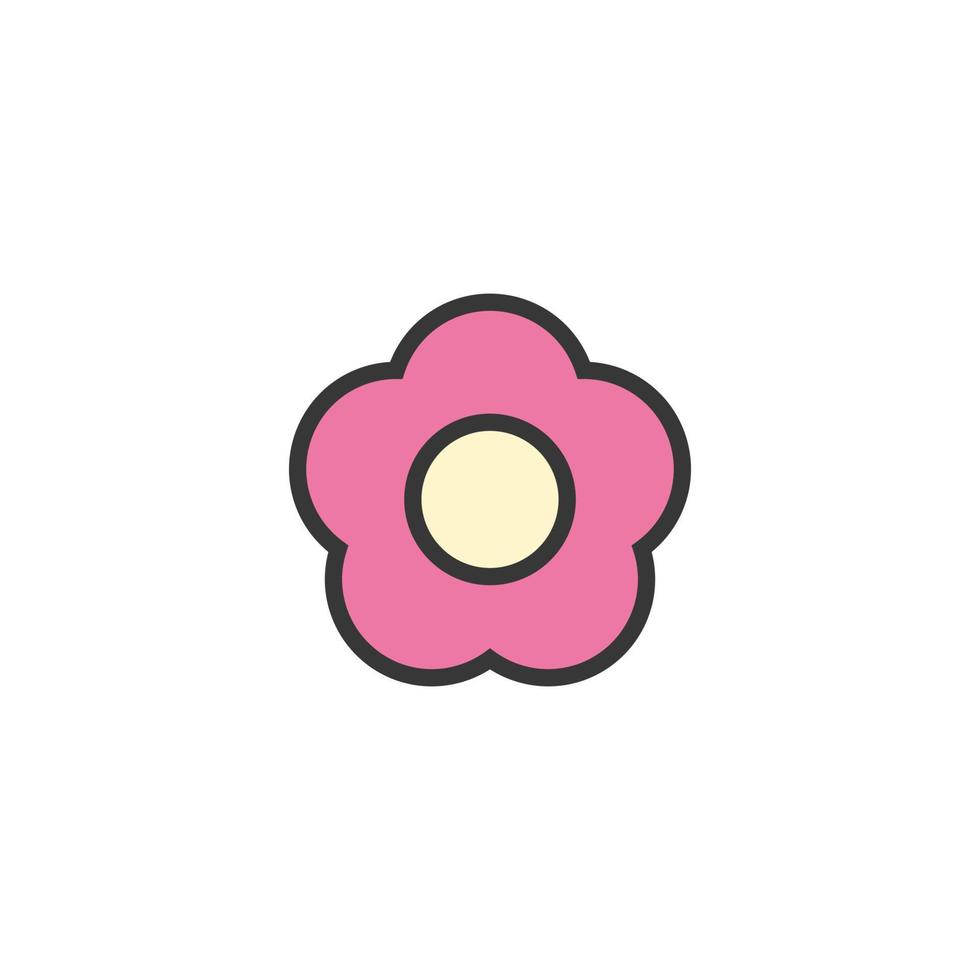 icono de flores de sakura, ilustración de vector de flor de cerezo