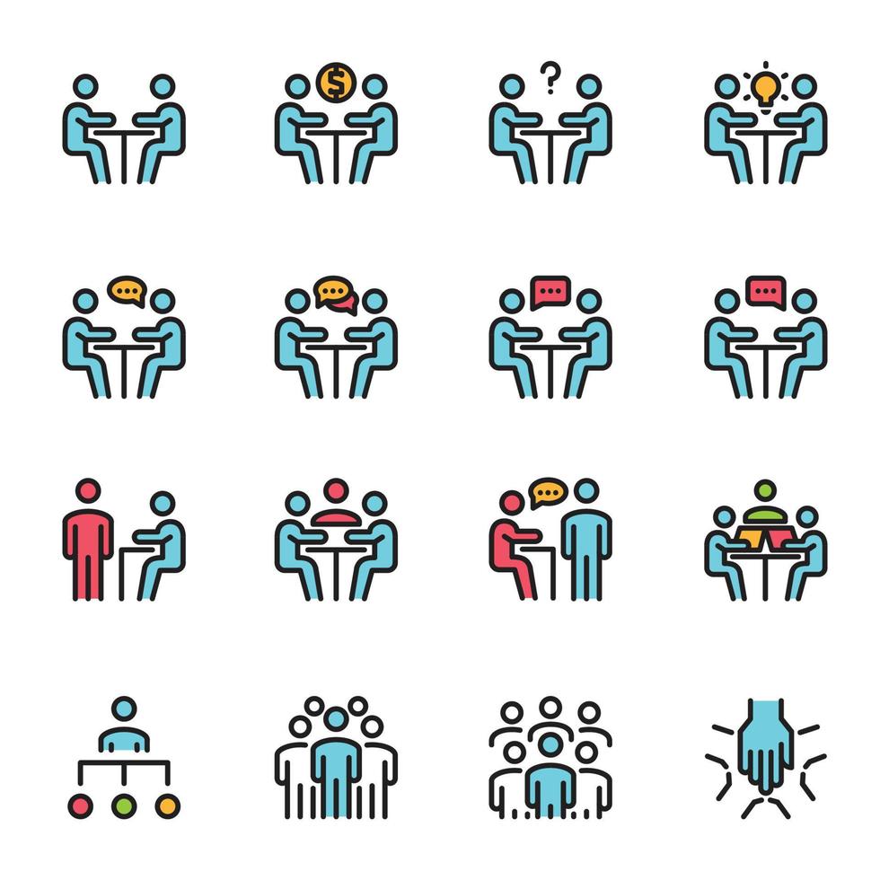 meeting icon line vector illustration