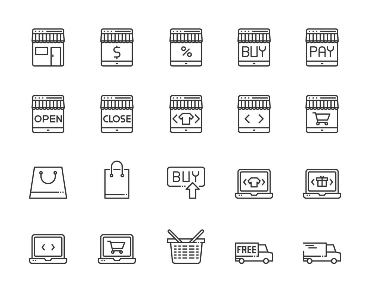 shopping online icons . pixel perfect vector illustration