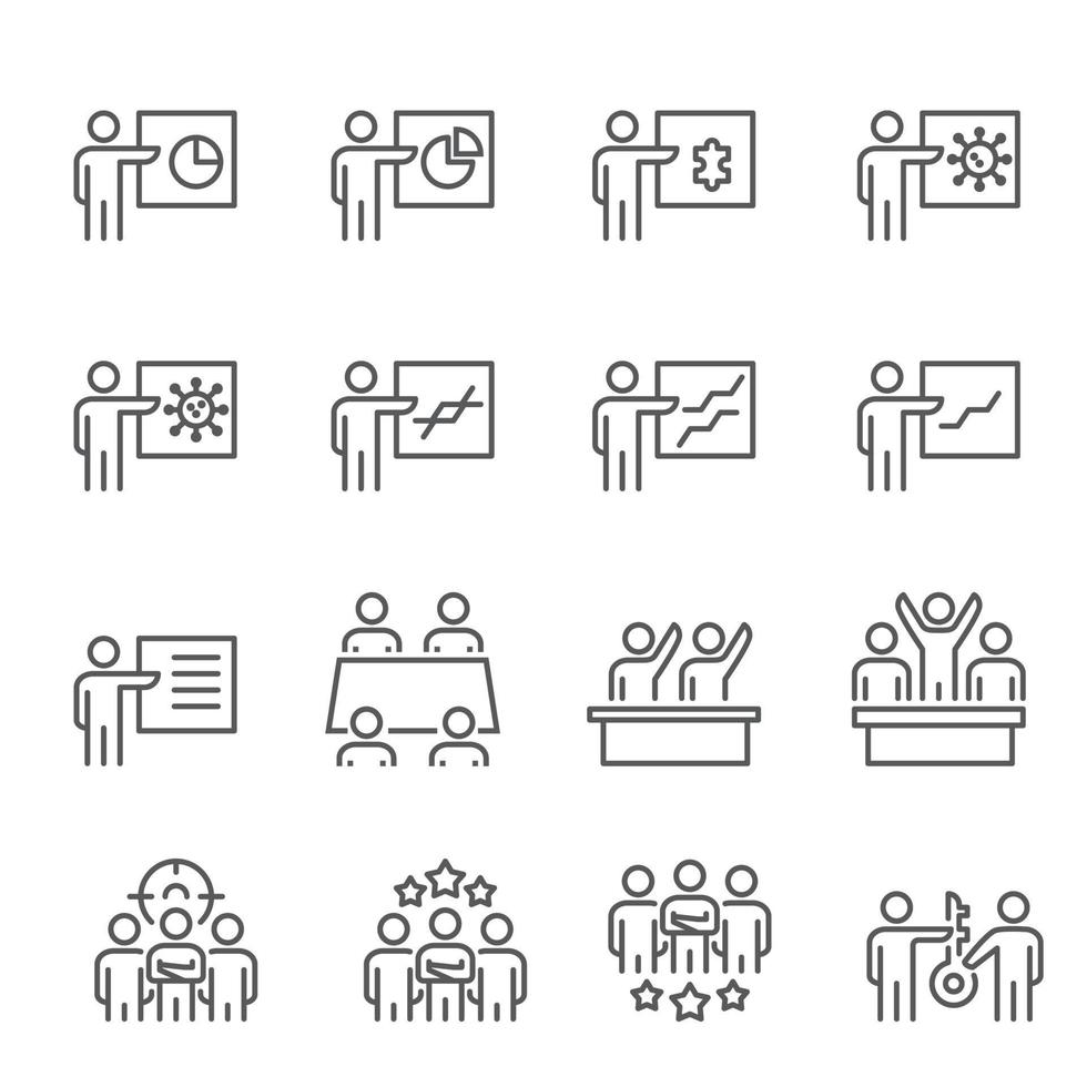 people icons presentation work business vector illustration